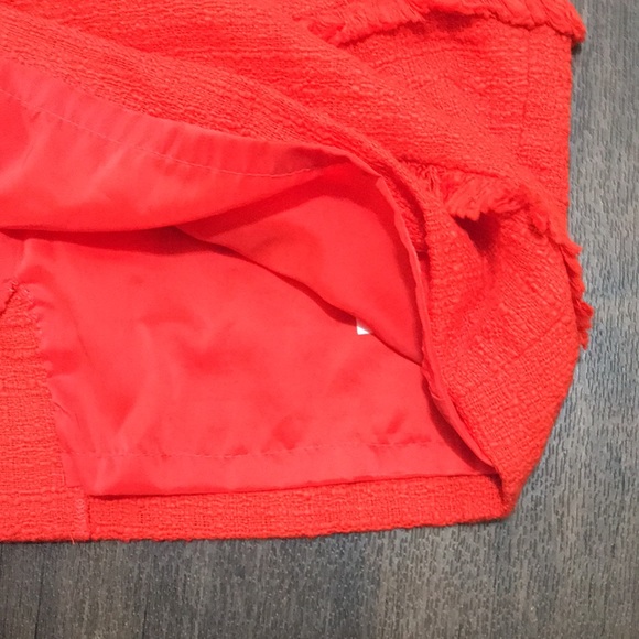 J.Crew Tweed Fringe Sleeveless Cotton Classic Sheath Dress Red Orange Size 4 - Picture 6 of 10